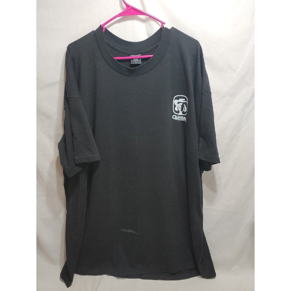 Quaker Oats Quaker Columbia Team Black Vintage T Shirt Size 5XL READ